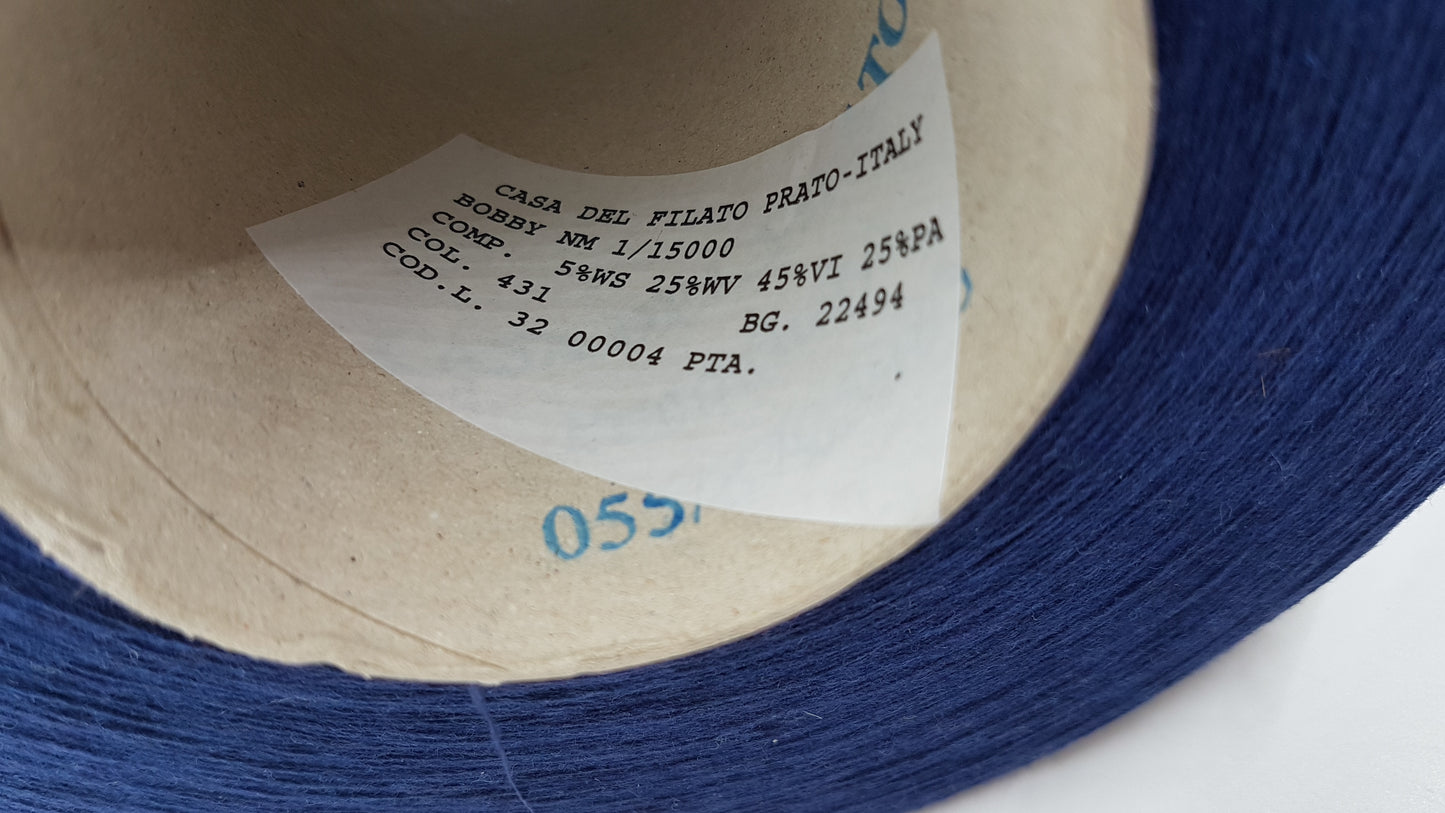 Cashmere wool Italian yarn blue color N.429