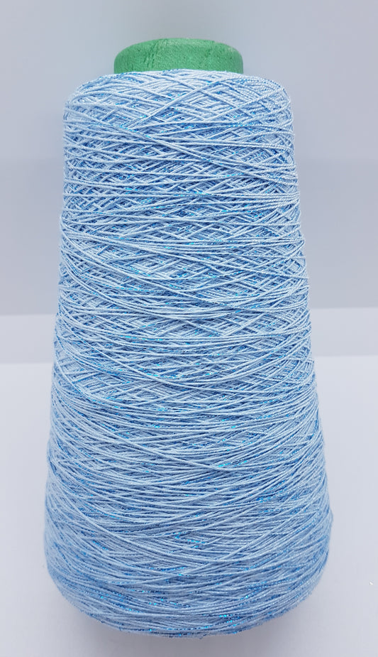 Algodón hilado italiano Lurex de 160 g, color azul claro L59