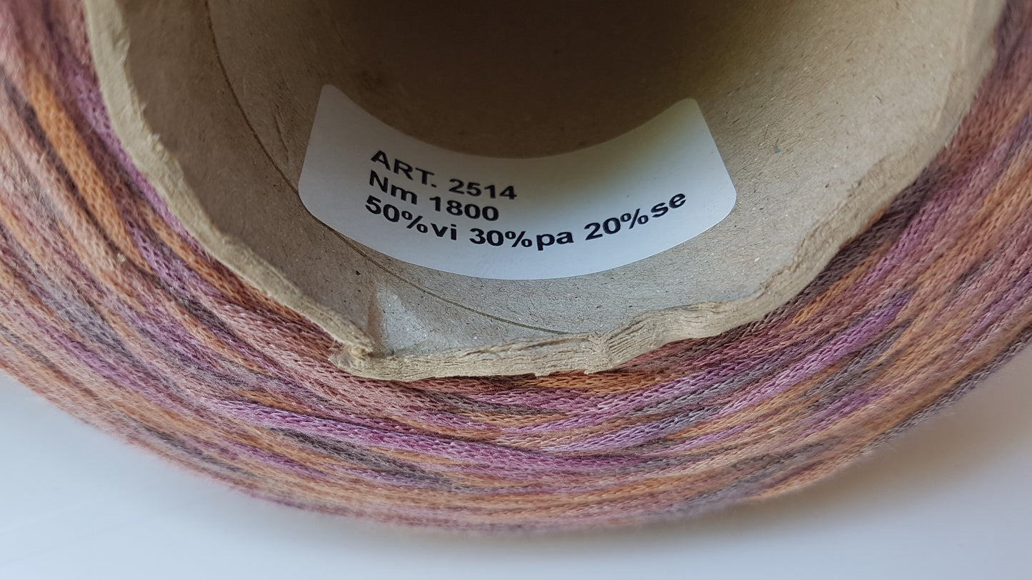 100g Viscose Silk Soft Italian Lanyard Color Beige/Lilac/Grey N.439