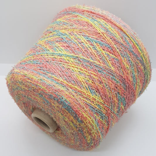 100g Viscose Tagliatino Bouclé Fil Italien Couleur Rose Jaune Bleu N.451