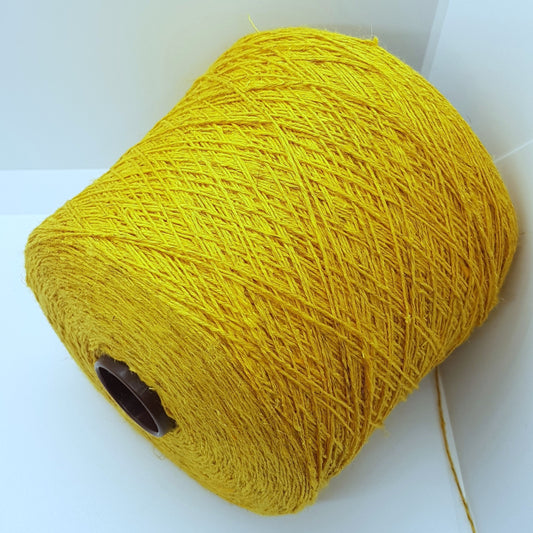 100g de lino 100% áspero Irregular hilo italiano amarillo Ocra Mélange N.461