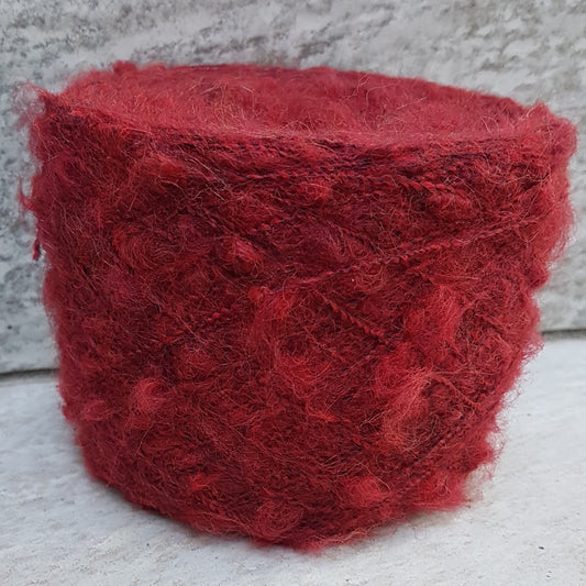 100g Mohair Irregular Bouclé Italian Yarn Bordeaux Color N.464