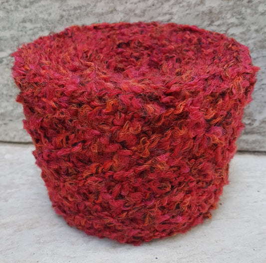 100g Lana Bouclé filato italiano colore Rosso Marroncino N.469