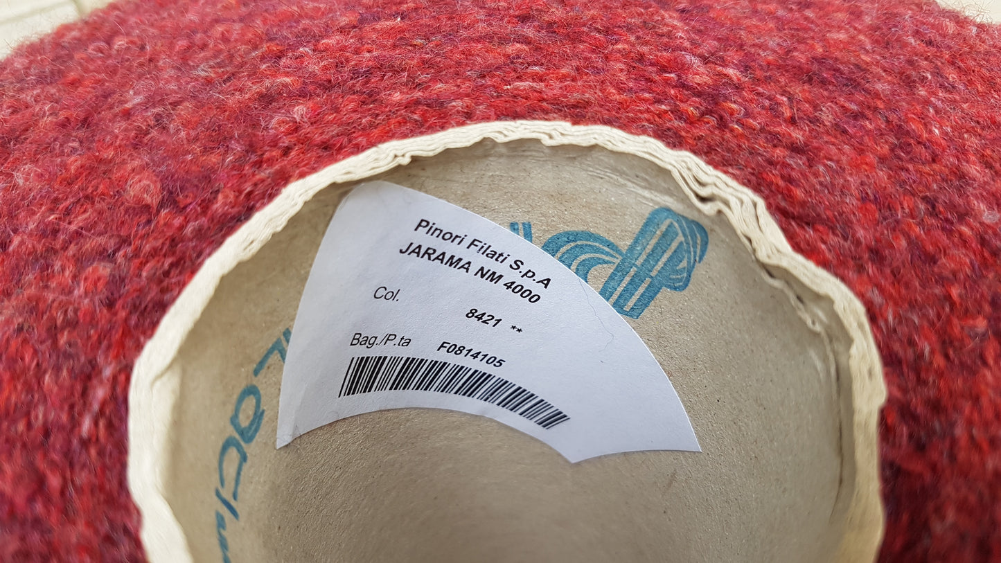 100g Lana Bouclé filato italiano colore Bordeaux mélange N. 470