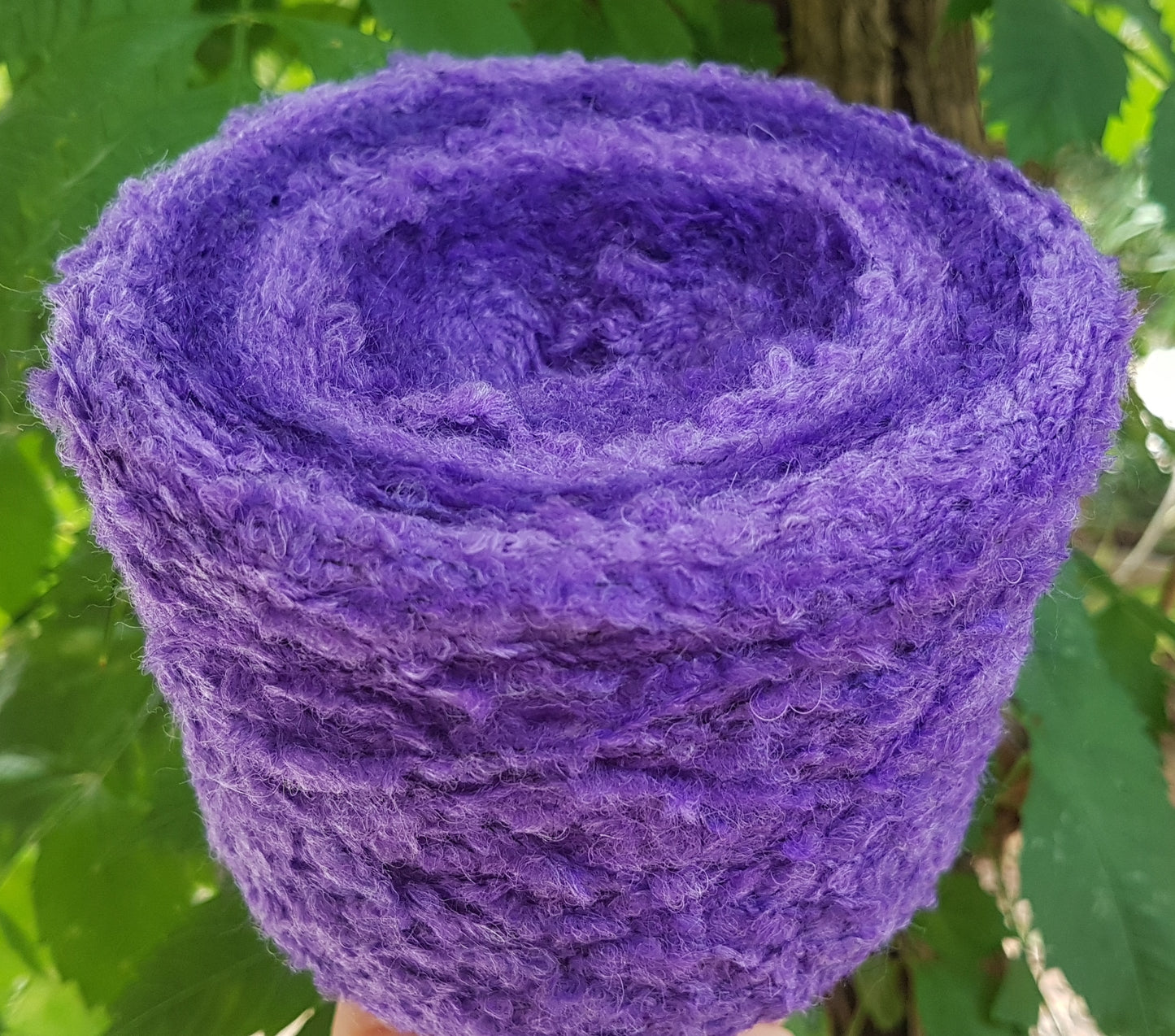 100g Lana Alpaca Bouclé filato italiano colore Viola mélange N.478