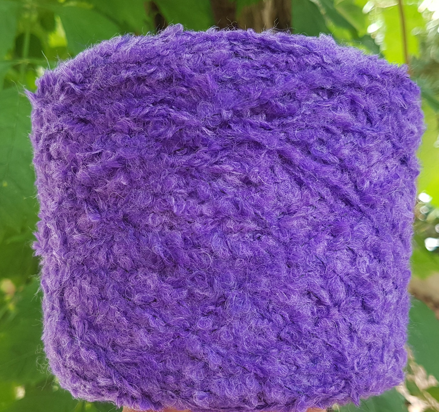 100g Lana Alpaca Bouclé filato italiano colore Viola mélange N.478