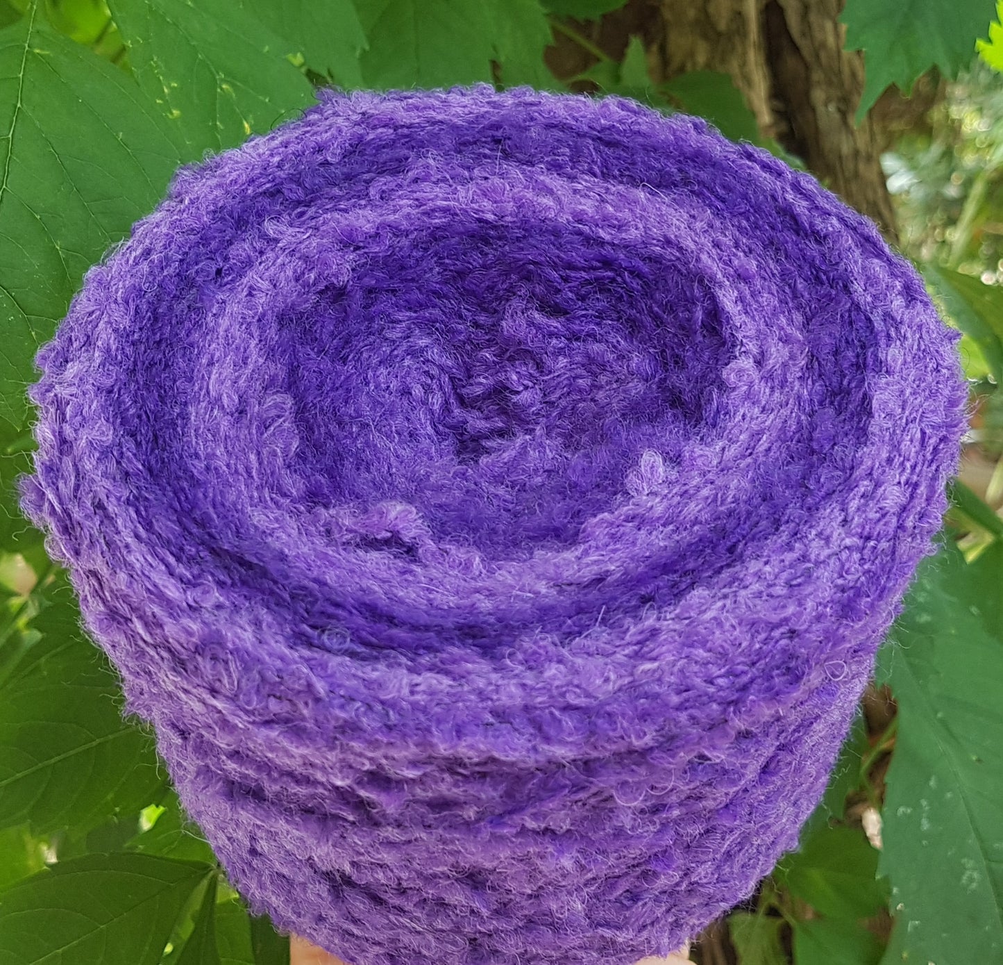 100g Lana Alpaca Bouclé filato italiano colore Viola mélange N.478