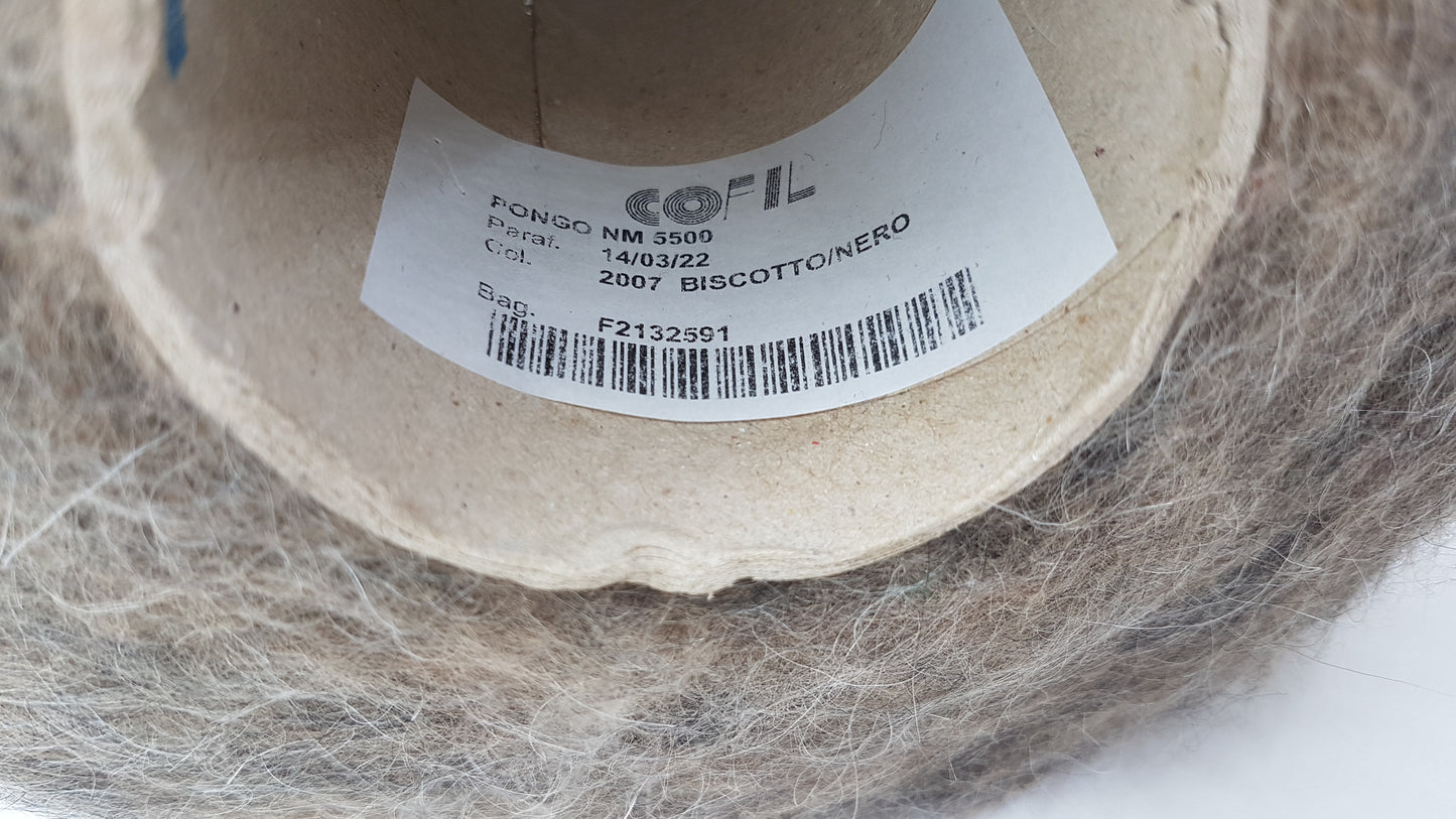 100g Mohair morbido filato italiano colore Beige Mélange N.480