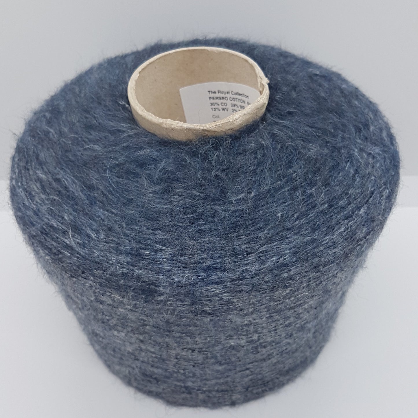 100g Alpaca Cotone morbido filato italiano colore Blu Mélange N.487