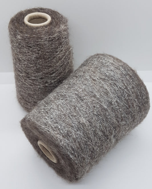 Alpaca Cotone morbido filato italiano colore Marrone Taupe Mélange N.488