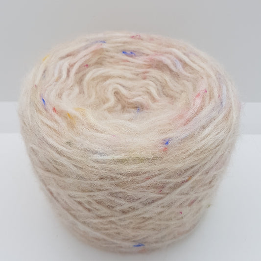 100g Baby Alpaca Merino fine Tweed blød garn italiensk farve hvid marmor N.497