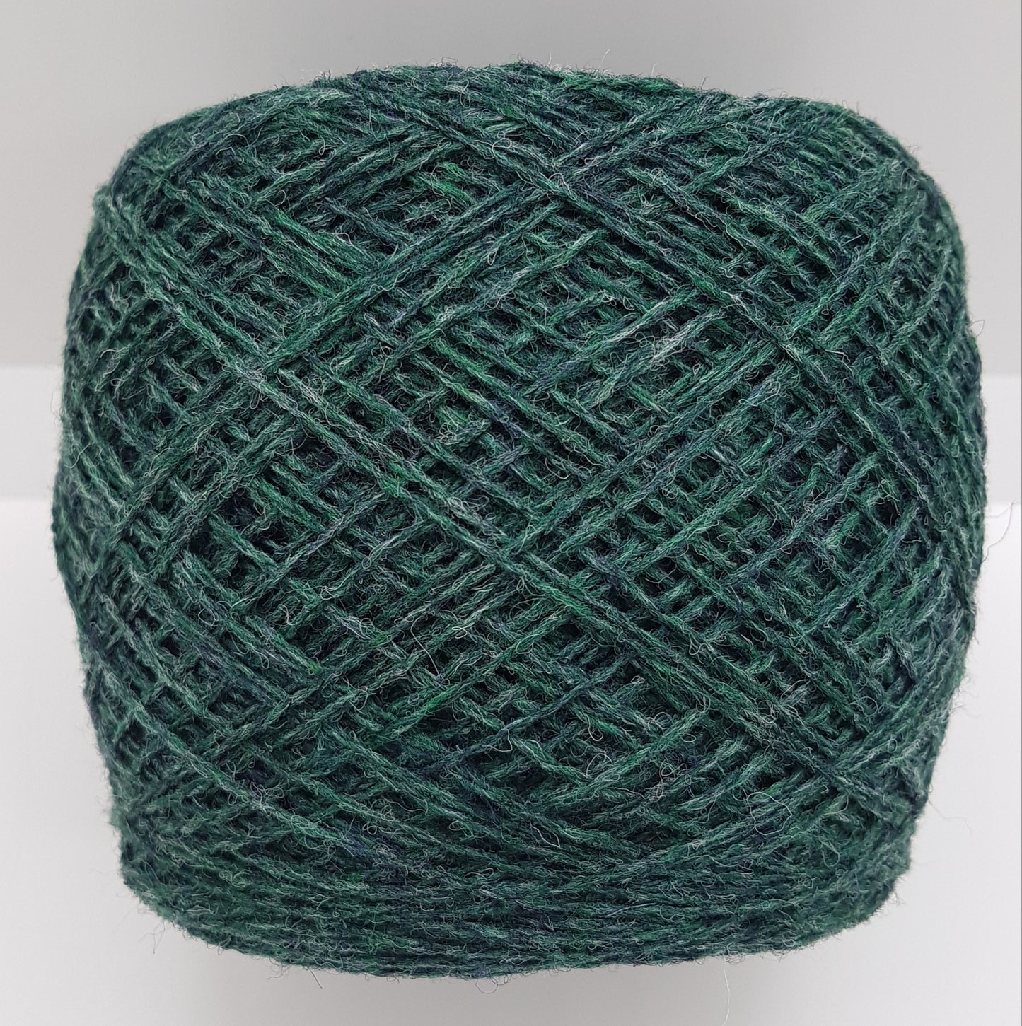 100g Lana Shetland Look 100% Hilo Italiano Verde Mélange N.516