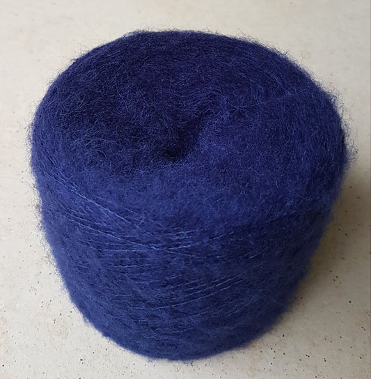 100g Mohair Italien Fil Bleu Foncé Couleur N. 528