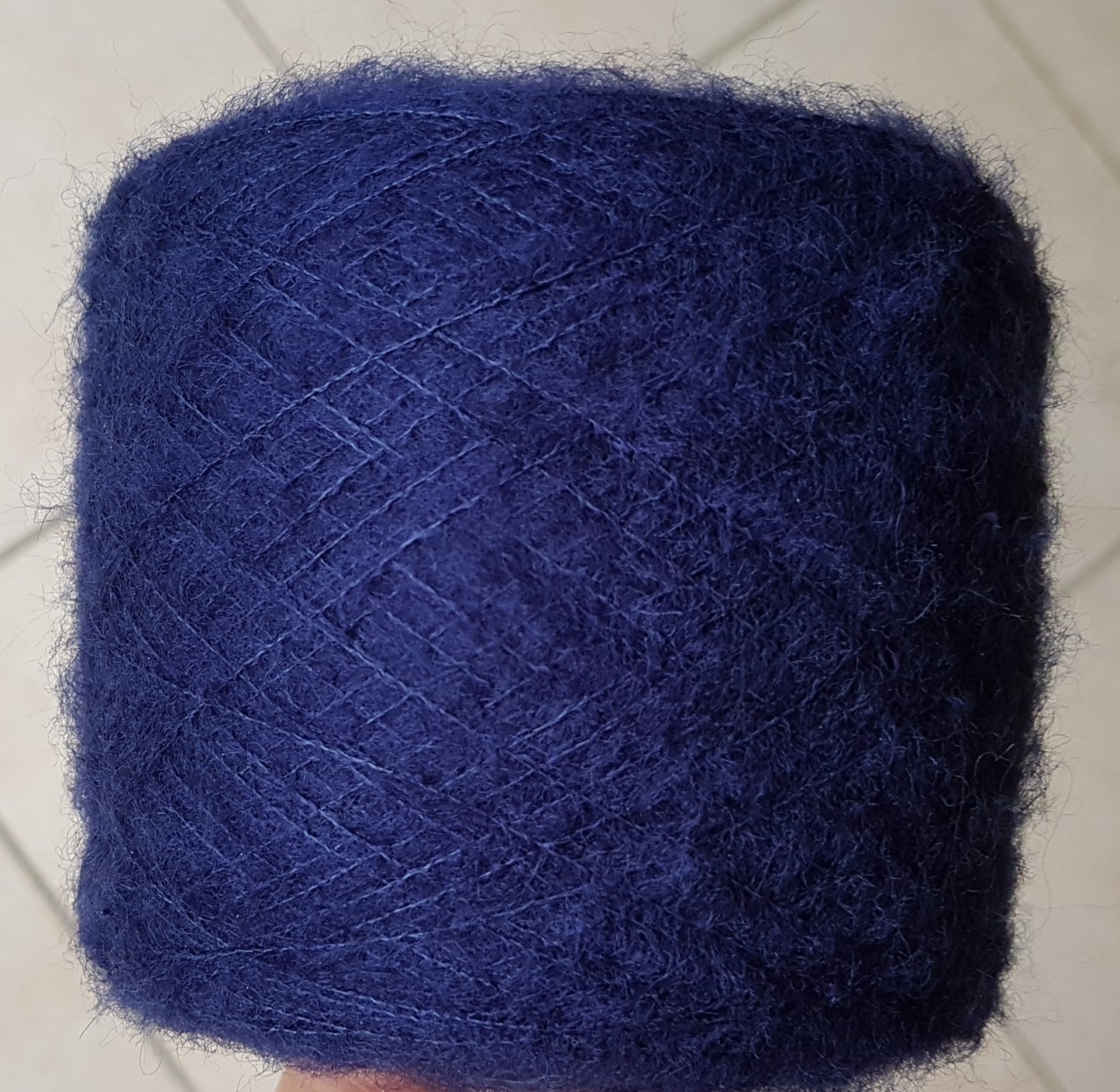 100g Mohair Italien Fil Bleu Foncé Couleur N. 528