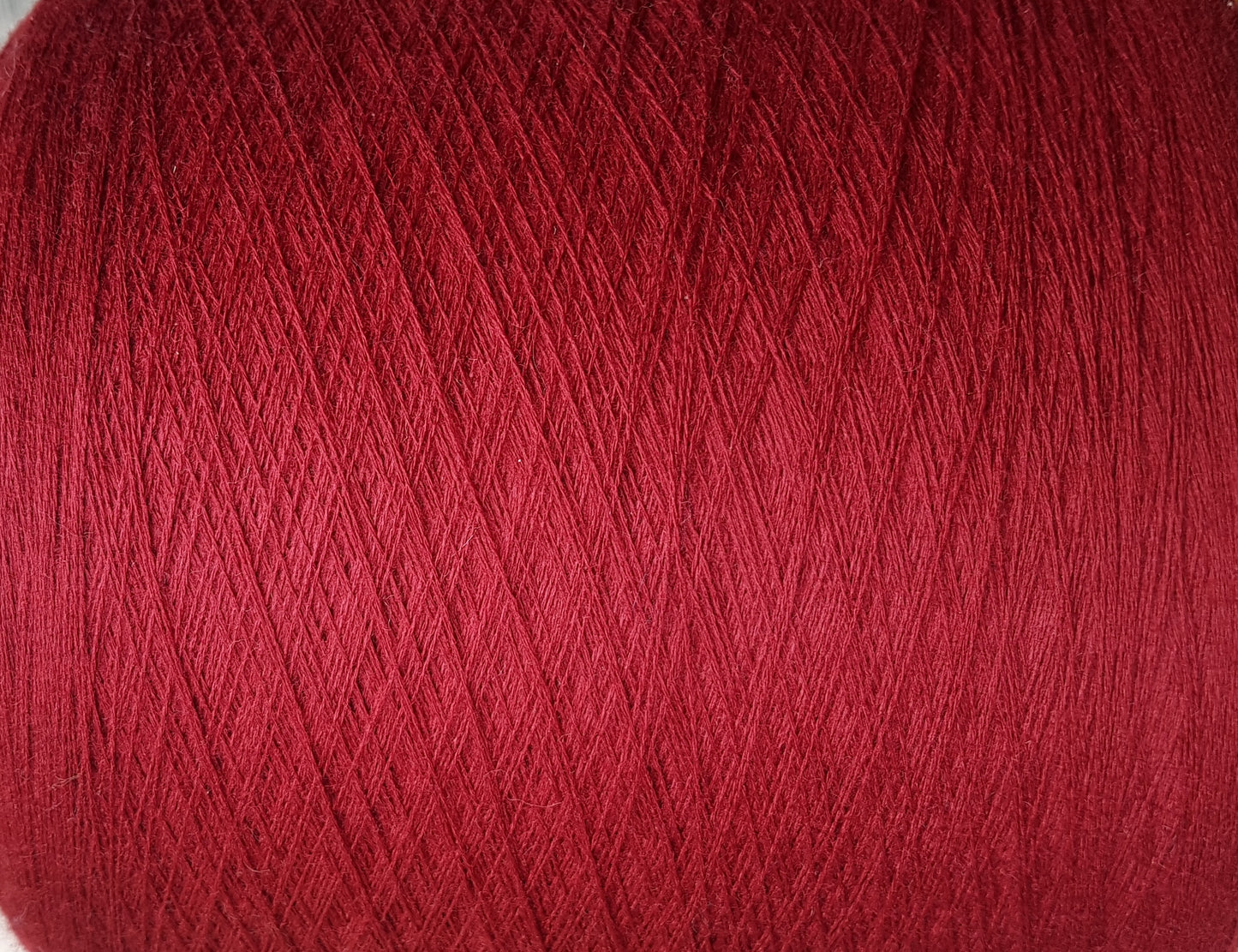 Laine Mérinos Extrafine Tollegno Harmony Fil Italien Couleur Rouge Foncé N. 529