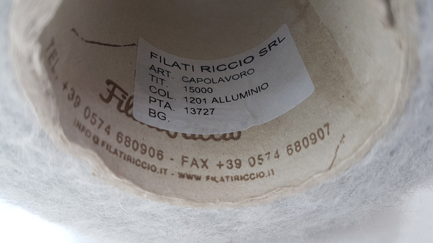 Hilo italiano elástico de lana suave de 100 g color Gris claro N.533