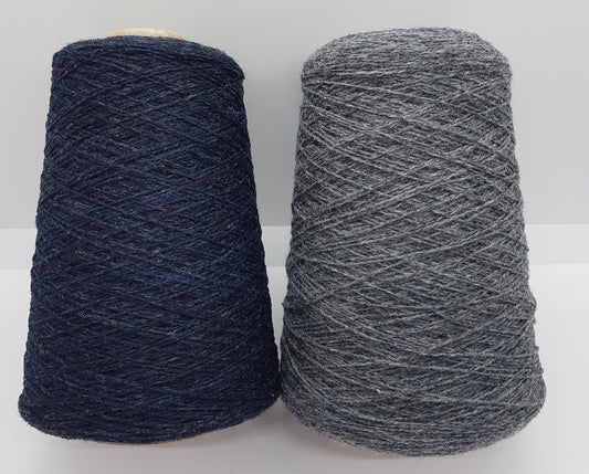 Shetland Wool 100% Italian yarn color Green Blue and Grey N.546