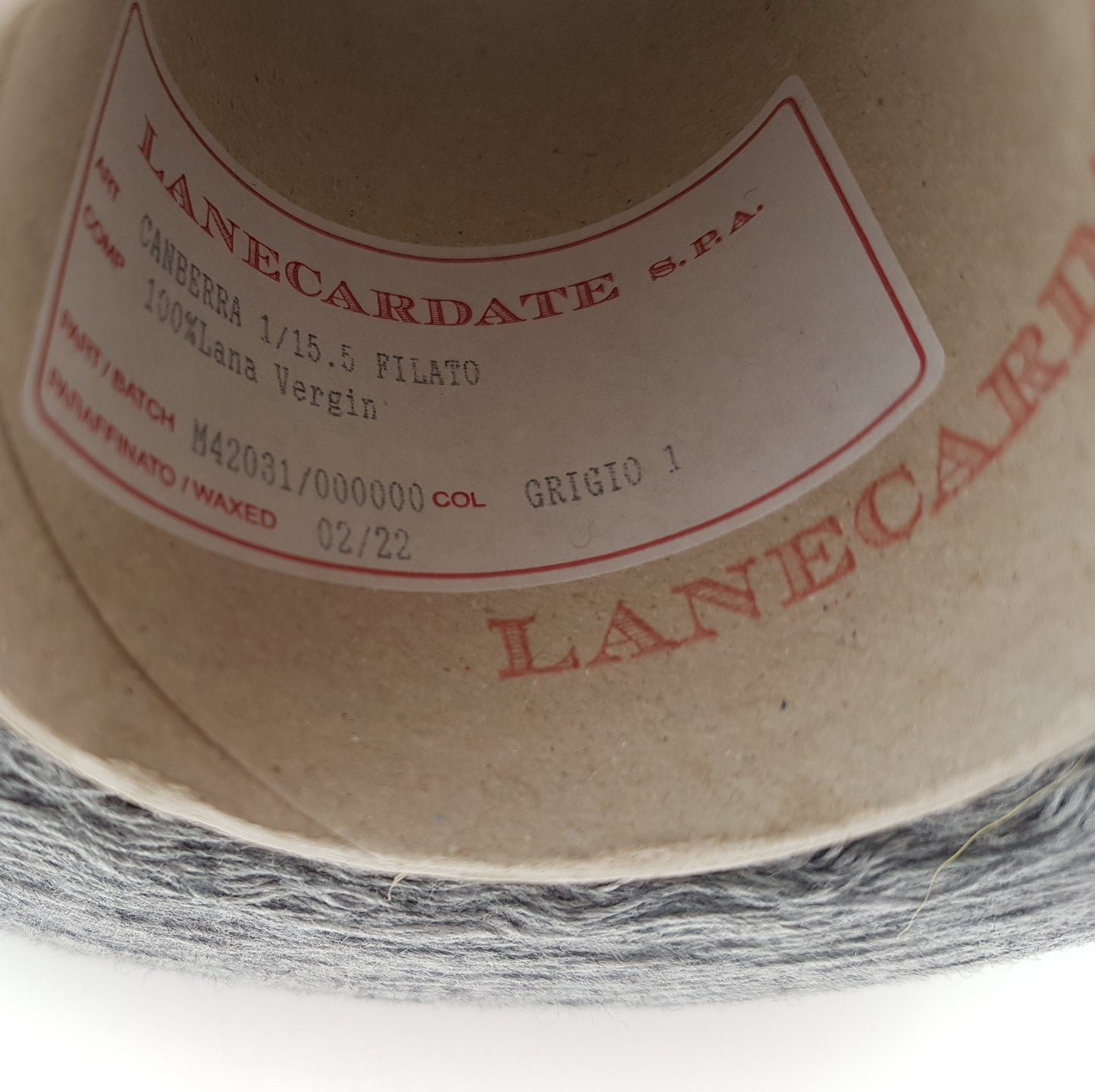 Canberra Extrafine Wool Italian Yarn Color Grey N.567