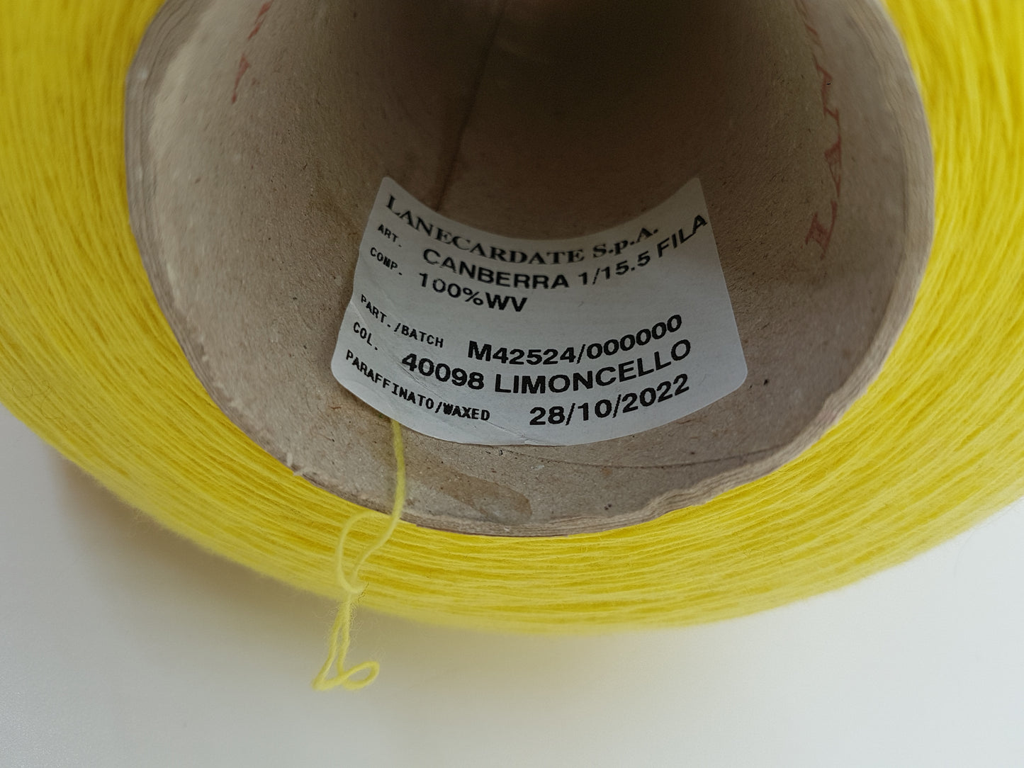 Canberra Extrafine Wool Italian Yarn Color Limoncello Yellow N.578