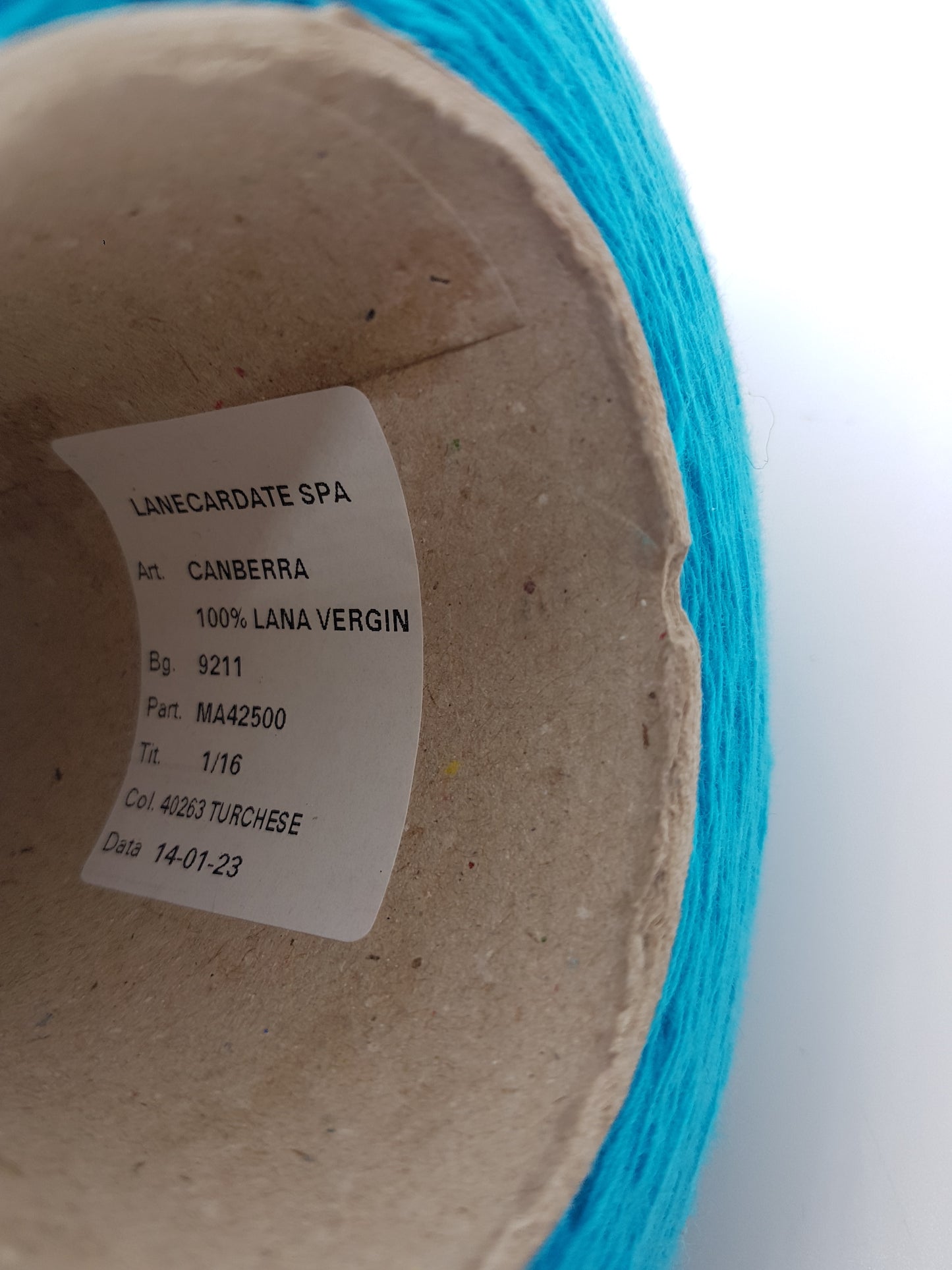 Canberra Extrafine Wool Italian Yarn Color Turquoise Blue N.570