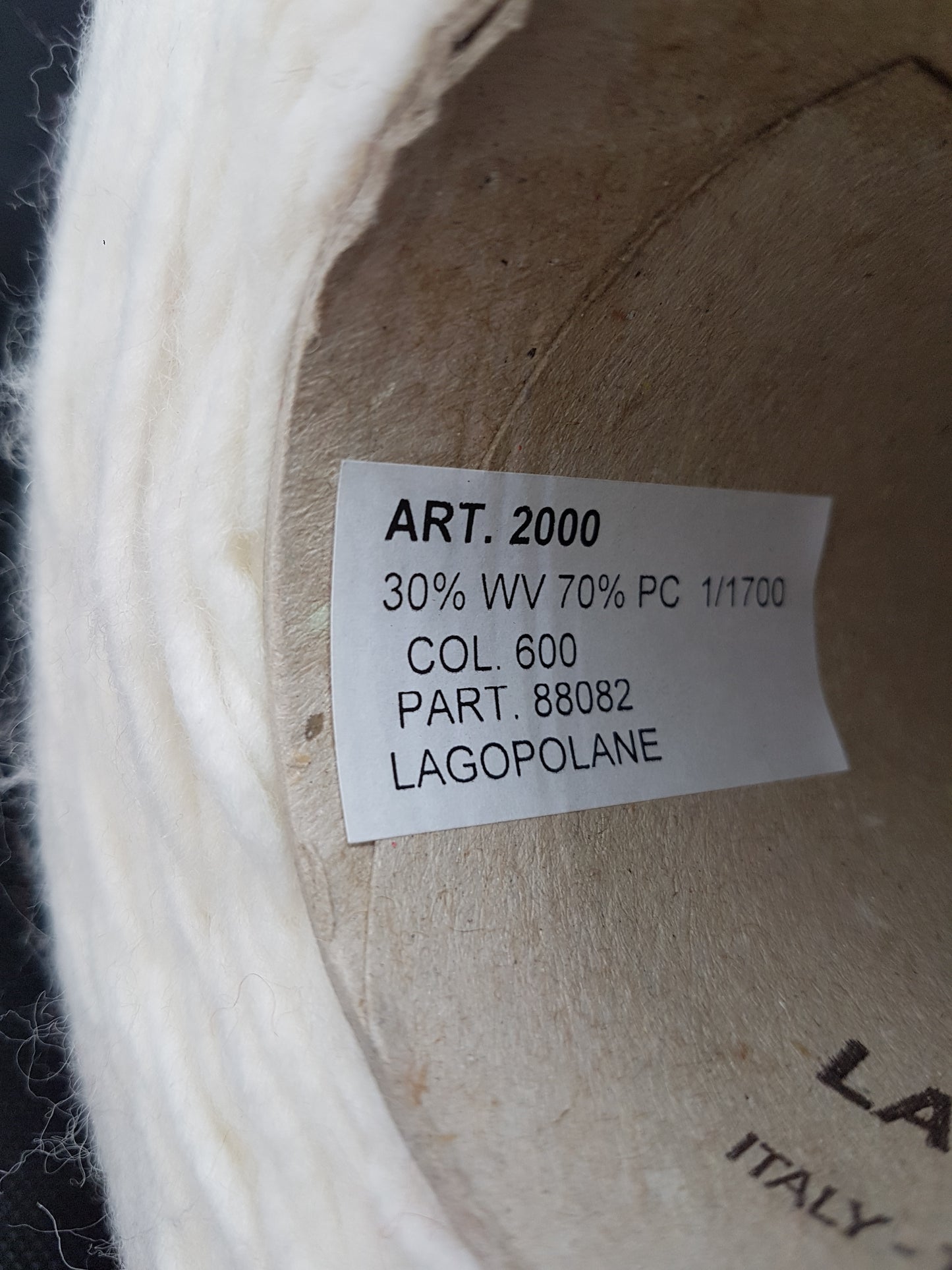 100g Laine mélangée Fil italien couleur Blanc N. 594