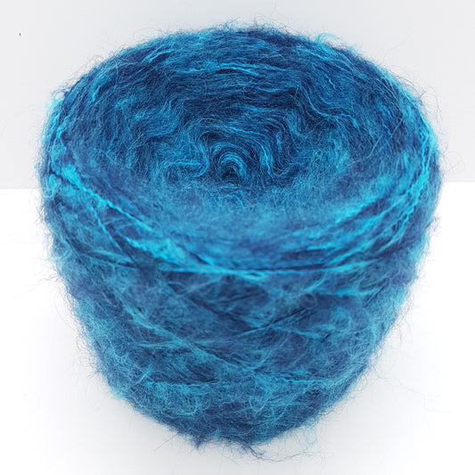 100g Kid Mohair soft Italian yarn color Midnight Blue Turquoise N.626