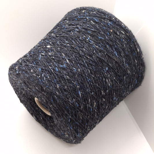 Tweed Wool Italian Yarn Color Grey Blue Mélange N.635