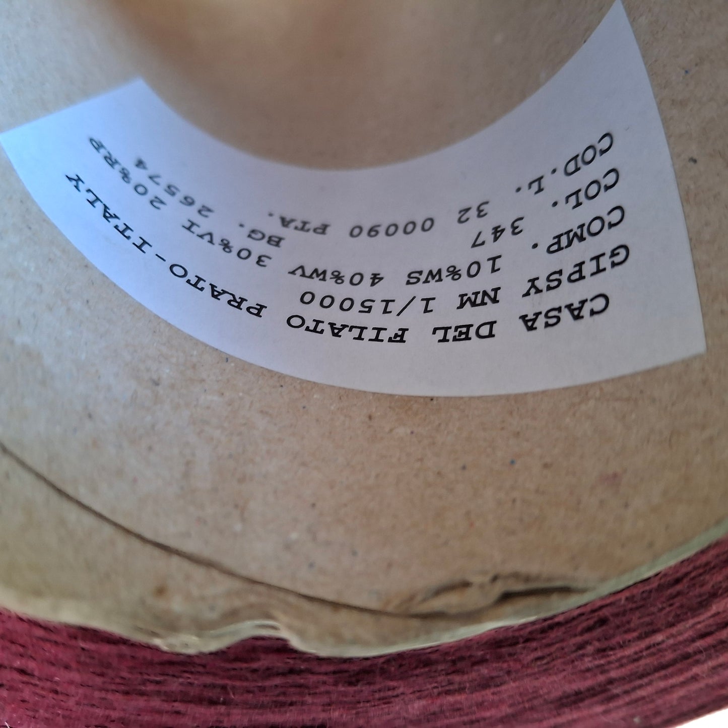 Cashmere Merino Extrafine filato italiano colore Bordeaux/Marroncino N.648