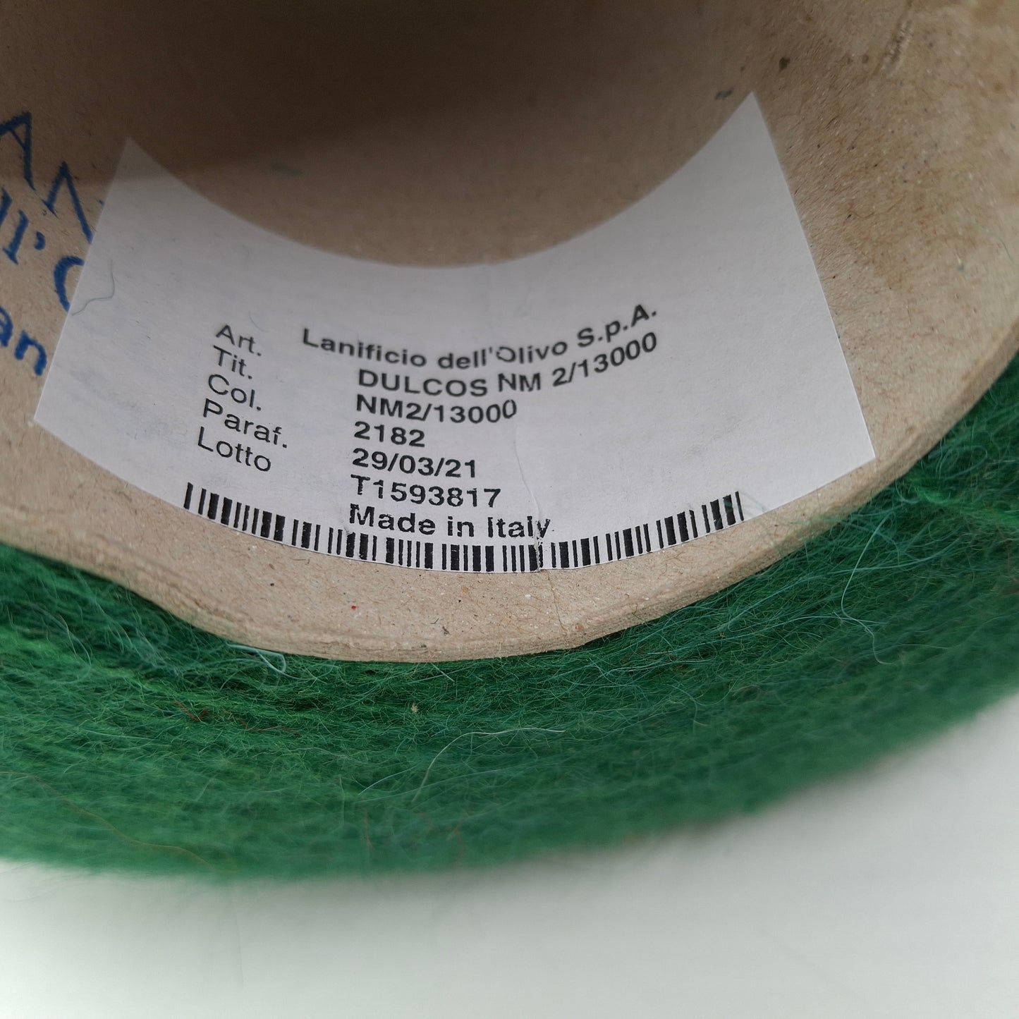 Alpaca Superfine Merino filato italiano colore Verde N.656