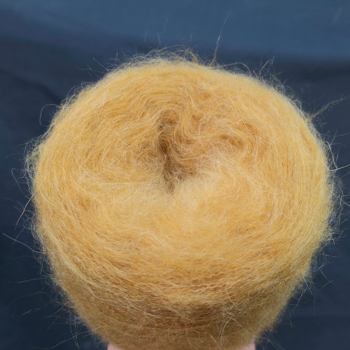 100g Kid Mohair soft Italian yarn color Mustard Yellow N.686