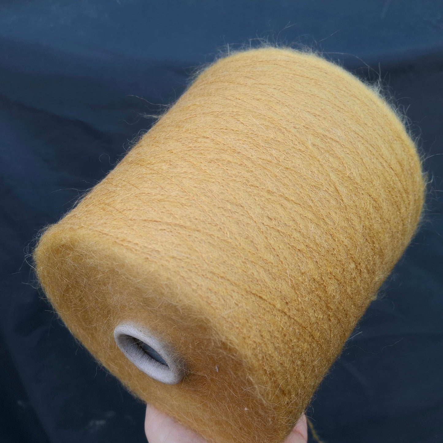 100g Kid Mohair soft Italian yarn color Mustard Yellow N.686