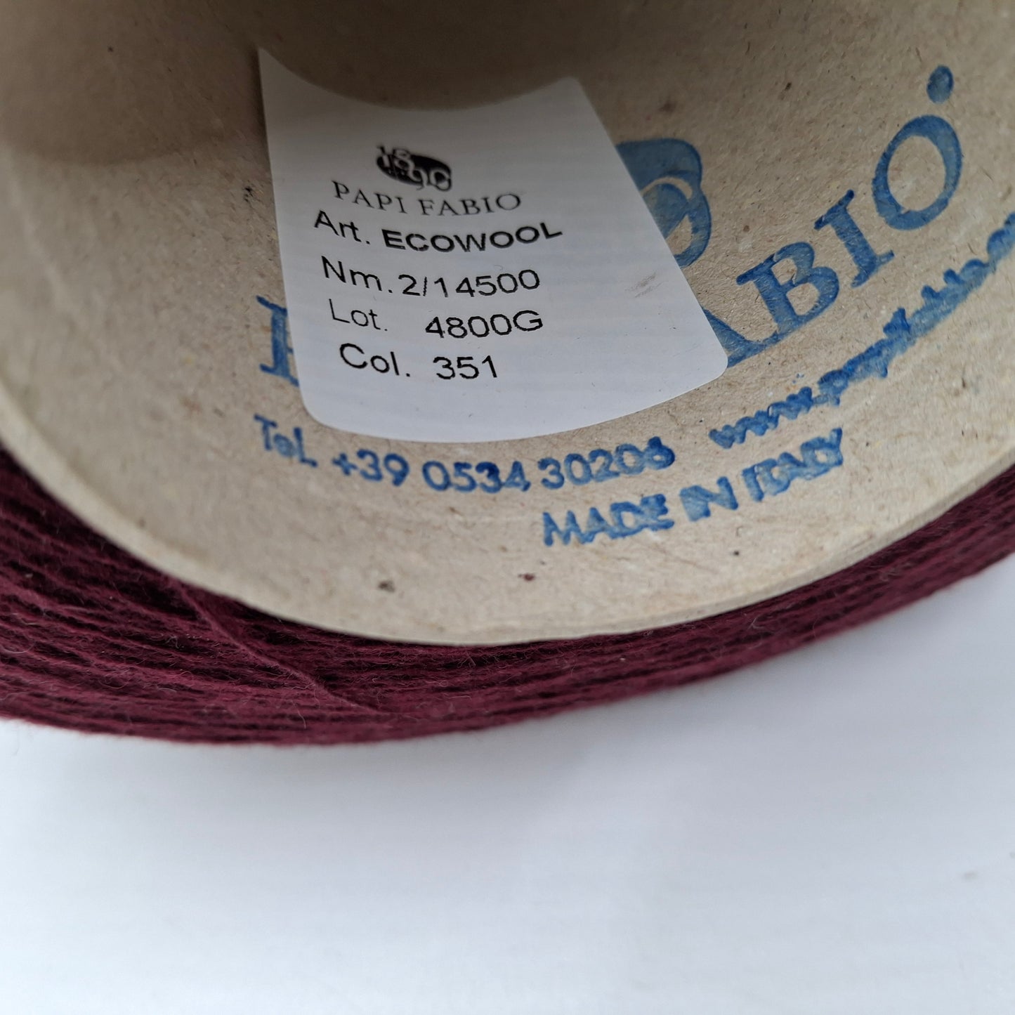 100g Extrafine Wool Italian yarn Bordeaux color N.700