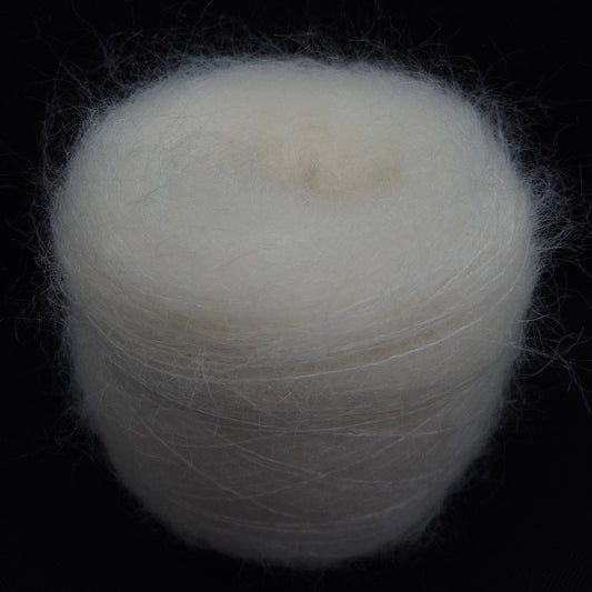 100g Kid Mohair morbido filato italiano colore Bianco Naturale N.737