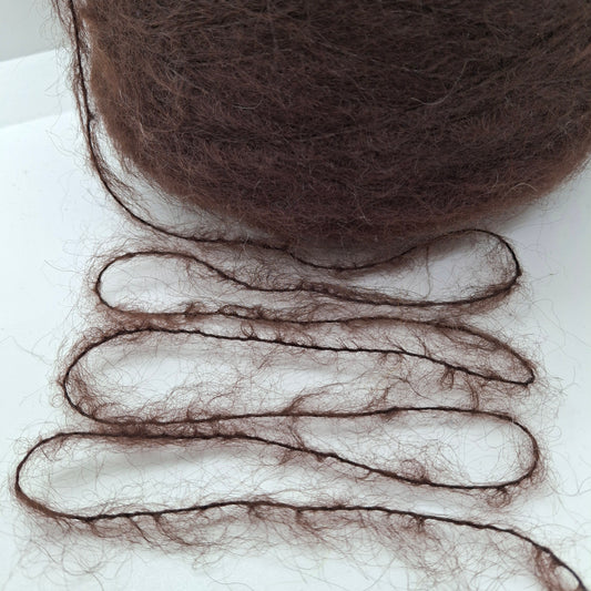 Mohair morbido filato italiano colore Marrone Scuro N.945