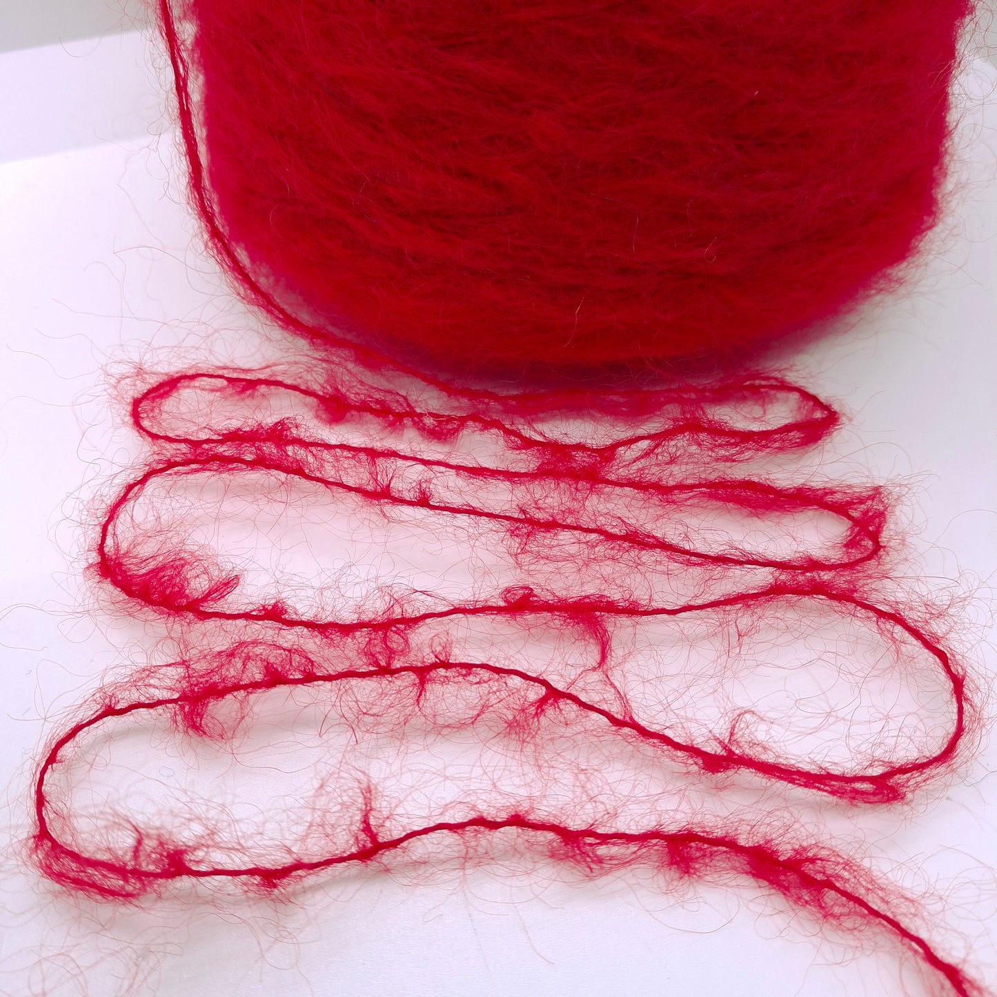 450g Soft Mohair Italian Yarn Color Red N.947