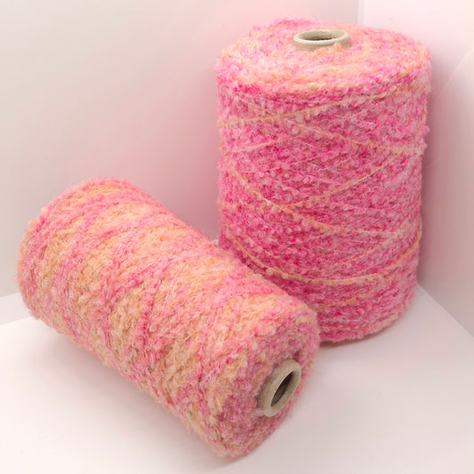 100g blandet uld Bouclé blødt italiensk garn farve pink gul N.1005