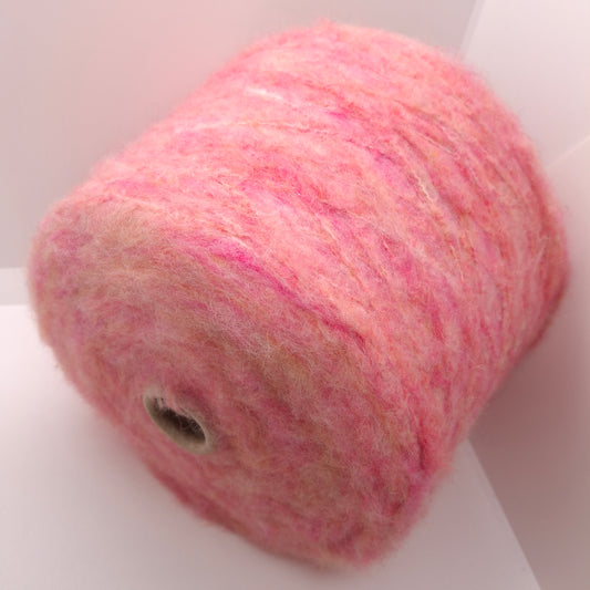 100g blandet uld blødt italiensk garn farve pink gul N.1006