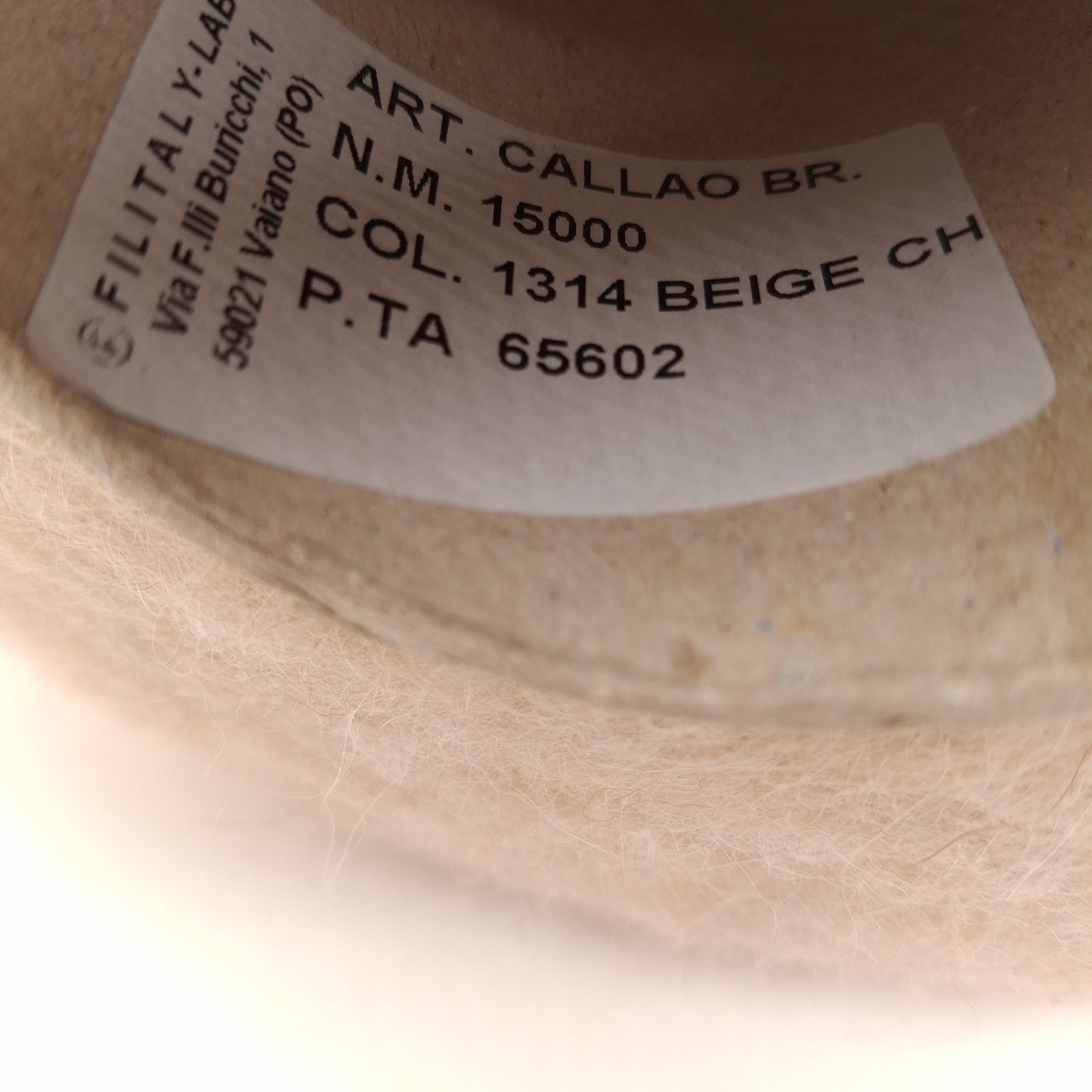 100g Baby Alpaca morbido filato italiano colore Beige N.995