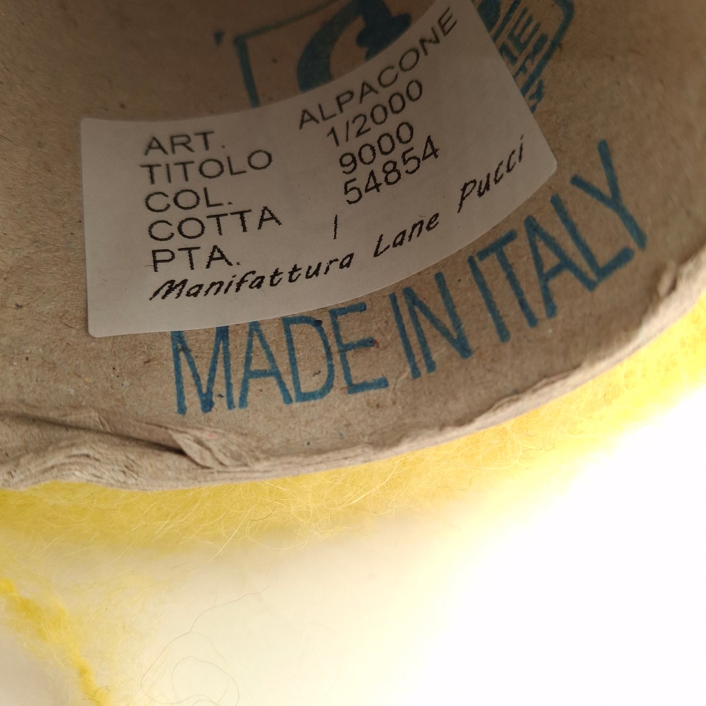 Soft Alpaca Italian Yarn Color Yellow N.993