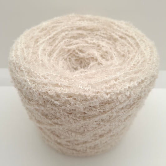 100g Bouclé filato morbido italiano colore Ecru Bianco Sporco N.1014
