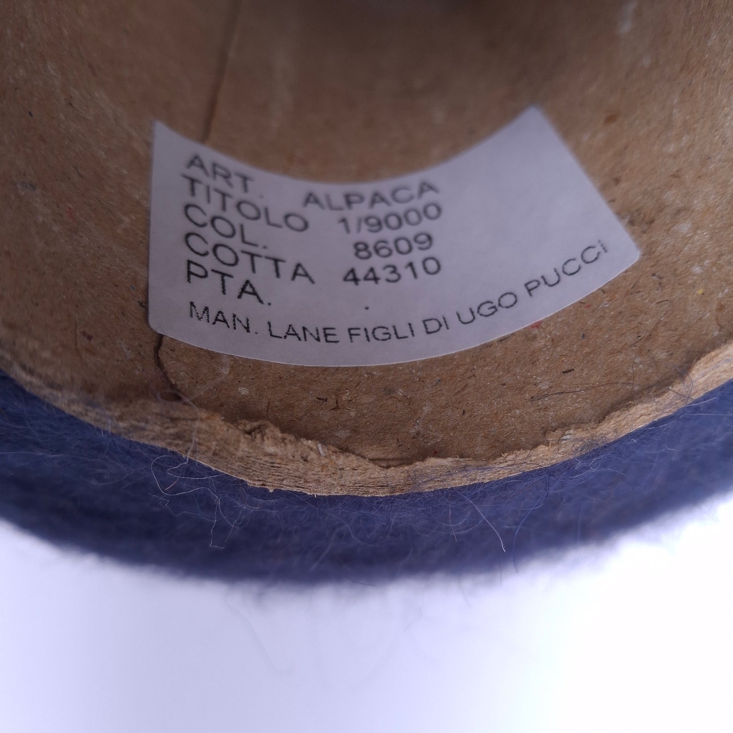 100g Alpaca Spazzolata morbido filato italiano colore Blu Scuro N.1049