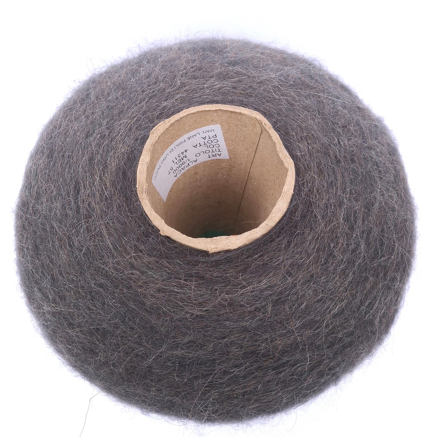 100 g de fil italien doux en alpaga brossé, coloris Gris Grizzolato N. 1055