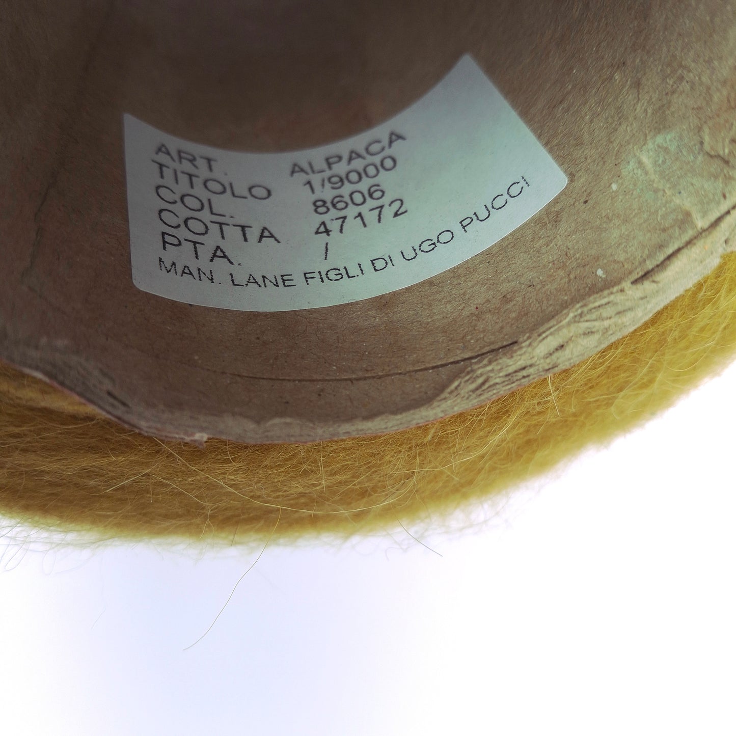 100g Alpaca Spazzolata morbido filato italiano colore Beige Senape N.1057