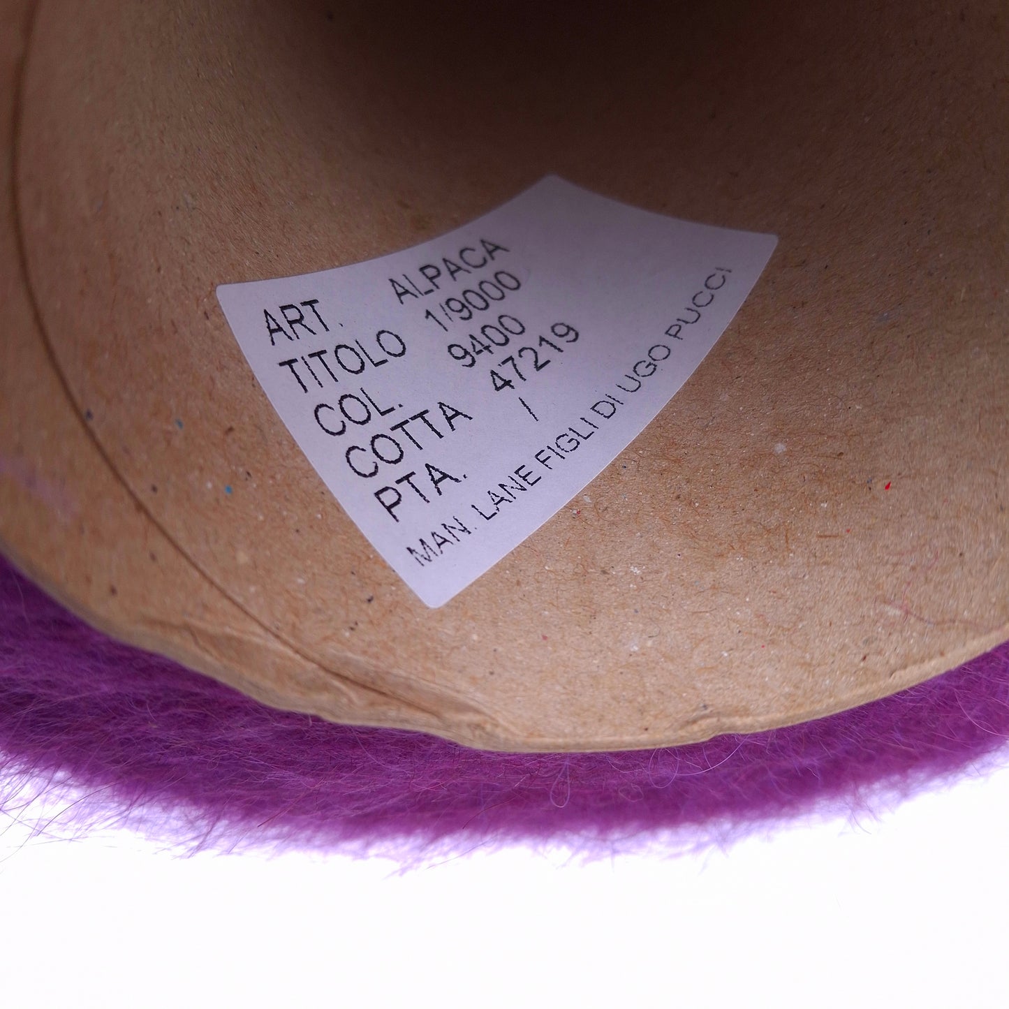 100g Alpaca Spazzolata morbido filato italiano colore Fucsia Viola N.1058