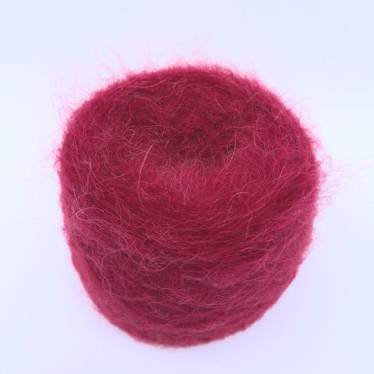 100g Alpaca Spazzolata morbido filato italiano colore Rosso Lampone N.1065