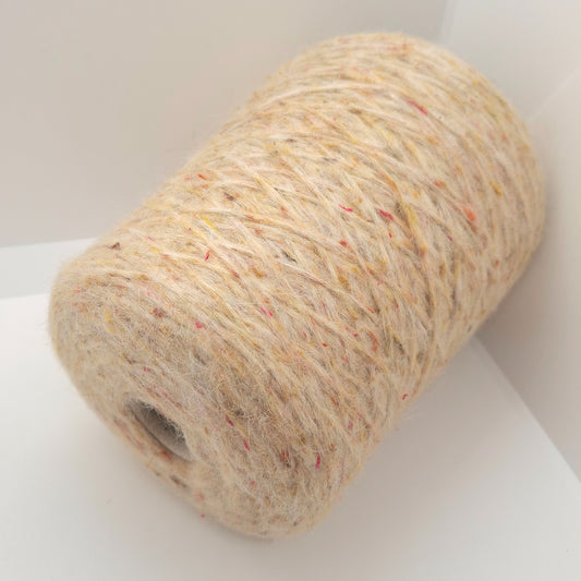 Lana Mohair Catenella filato italiano colore Beige Multicolor N.1075
