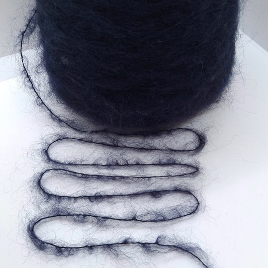 560g Soft Mohair Italian Yarn Color Midnight Blue N.1089