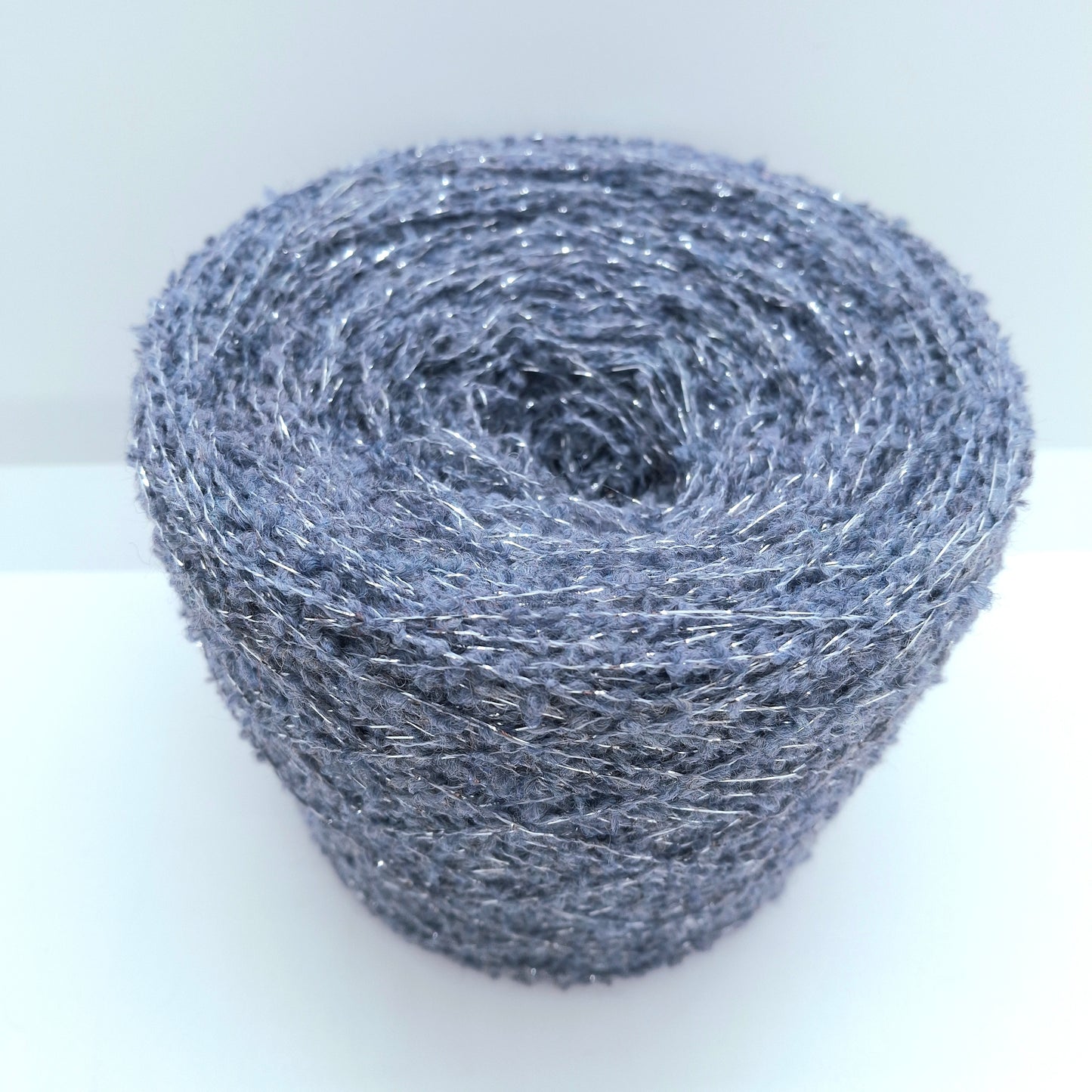 100g Lurex Wool soft irregular Italian yarn color Blue Grey N.1093