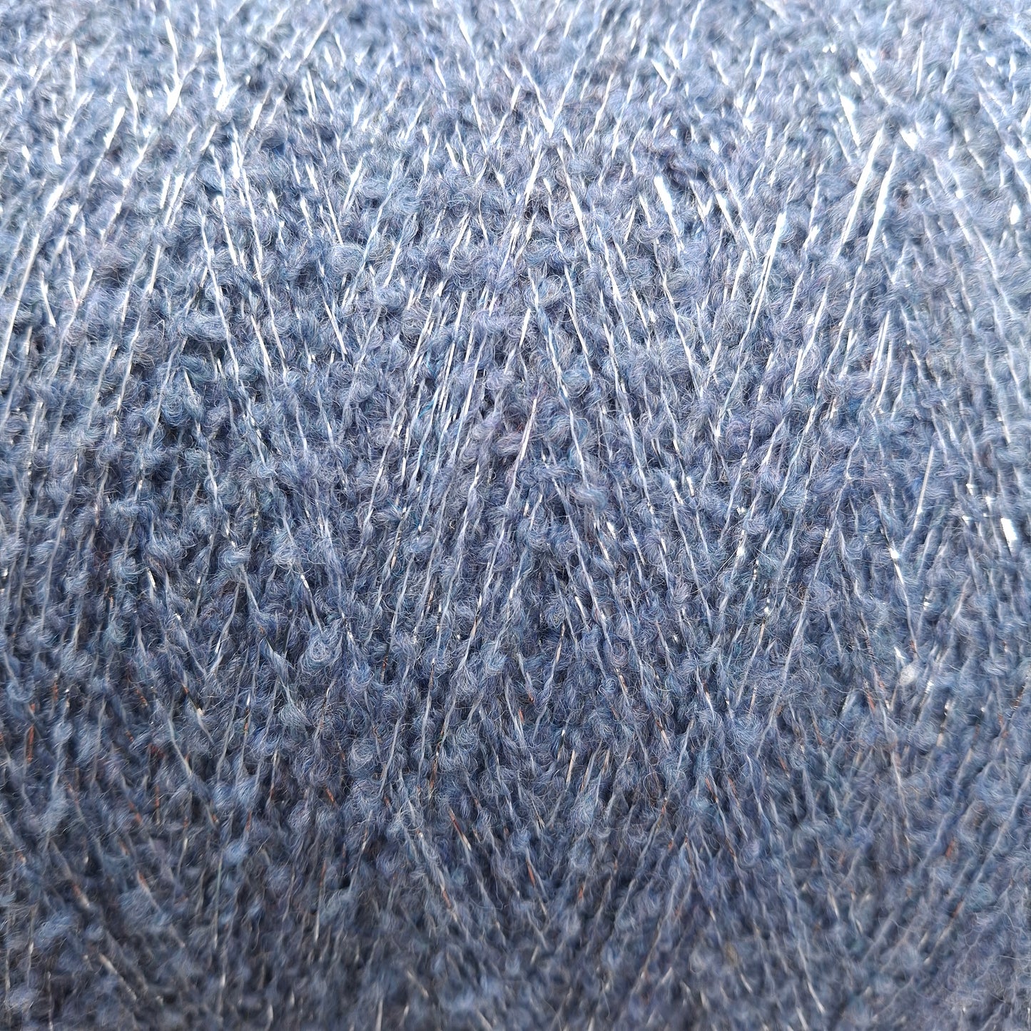 100g Lurex Wool soft irregular Italian yarn color Blue Grey N.1093