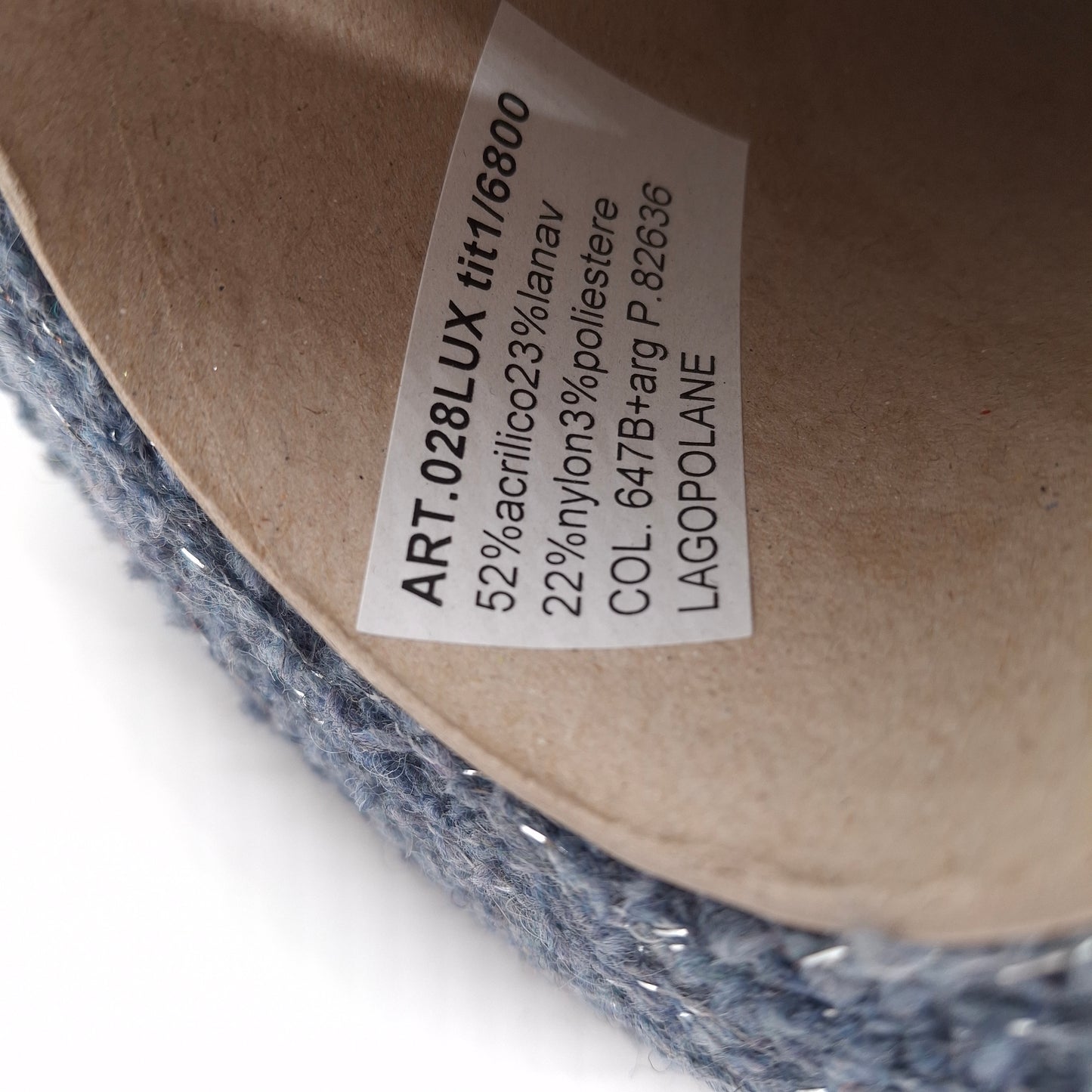 100g Lurex Wool soft irregular Italian yarn color Blue Grey N.1093